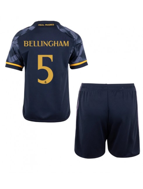 Real Madrid Jude Bellingham #5 Replika Borta Kläder Barn 2023-24 Kortärmad (+ byxor)